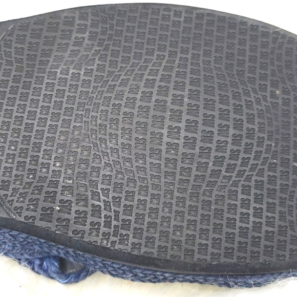 Stuart Weitzman Sandal 10.5M Navy Braided Toe Loop Slide Slip On - Picture 8 of 9